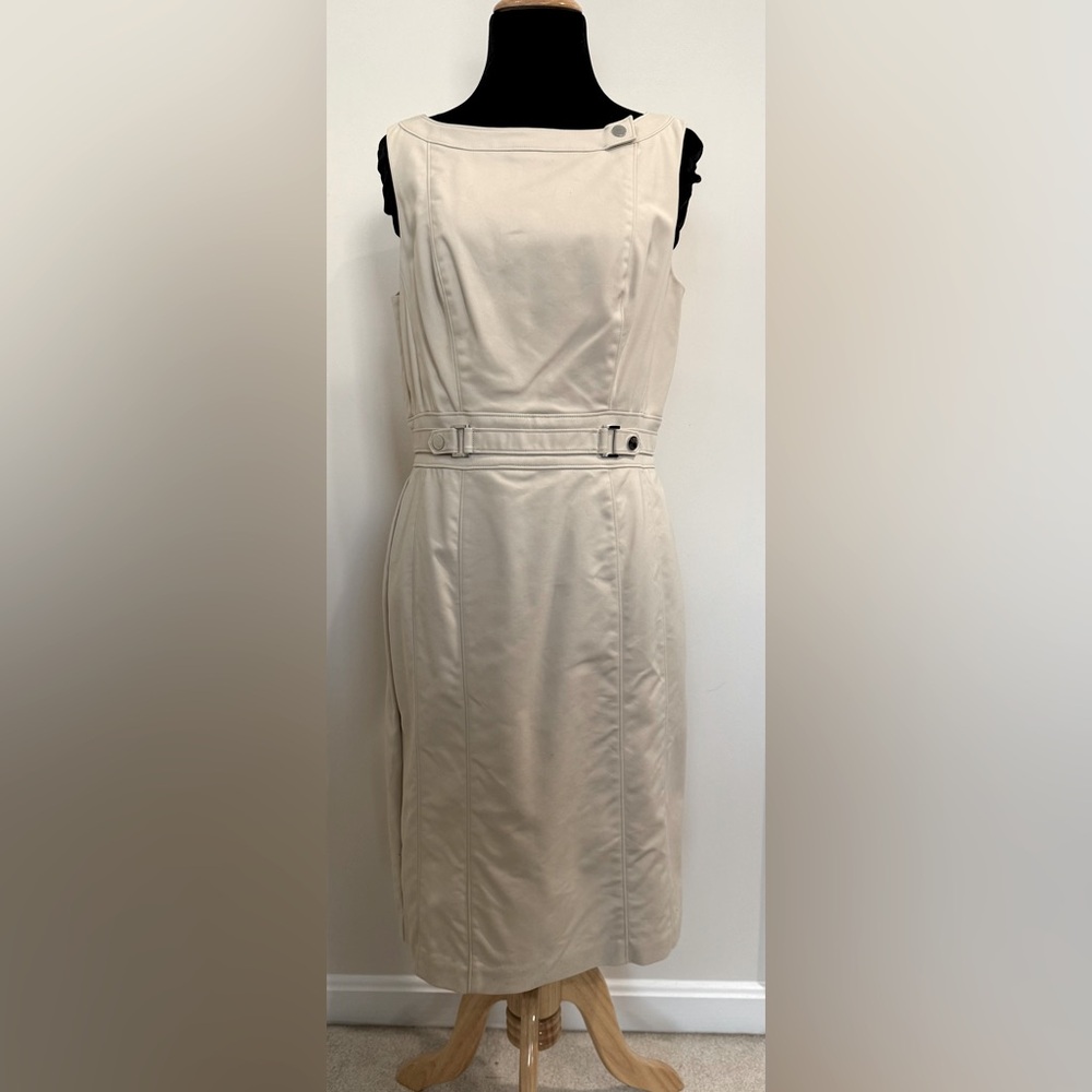 WHBM Cream Sleeveless Dress